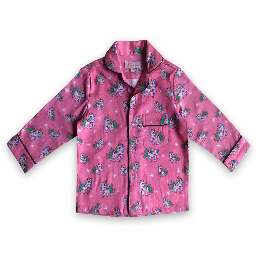 Pocket Nightwear for Girls and Boys - Pink unicorn Joeycare 