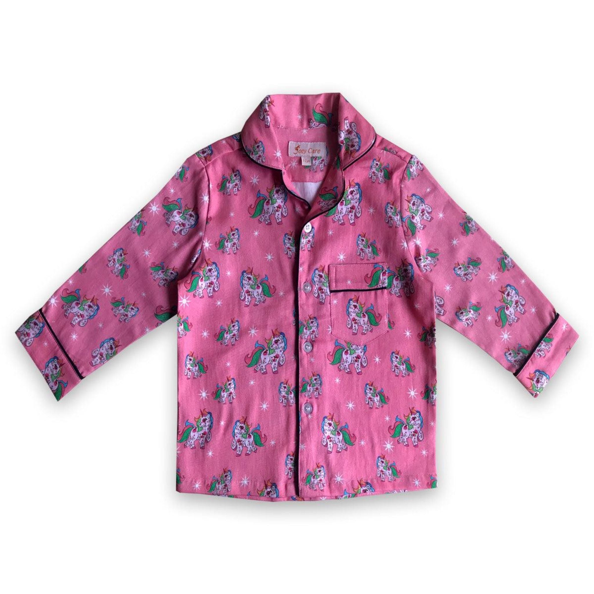 Pocket Nightwear for Girls and Boys - Pink unicorn Joeycare 