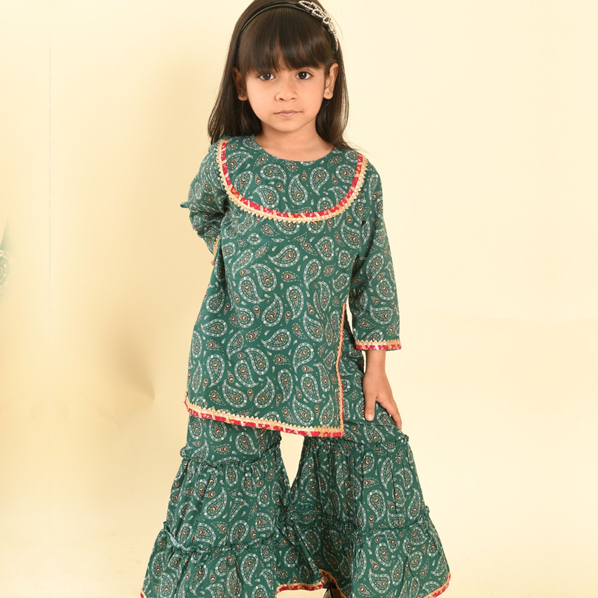 Sharara set - Green Booti Joeycare 
