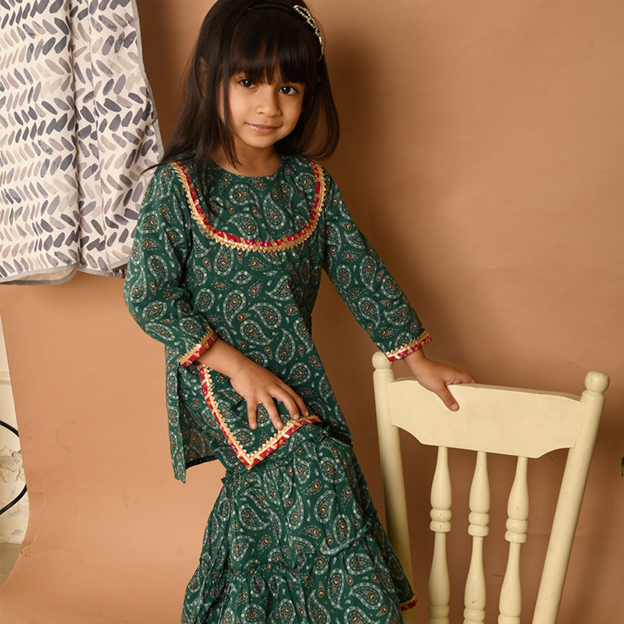 Sharara set - Green Booti Joeycare 