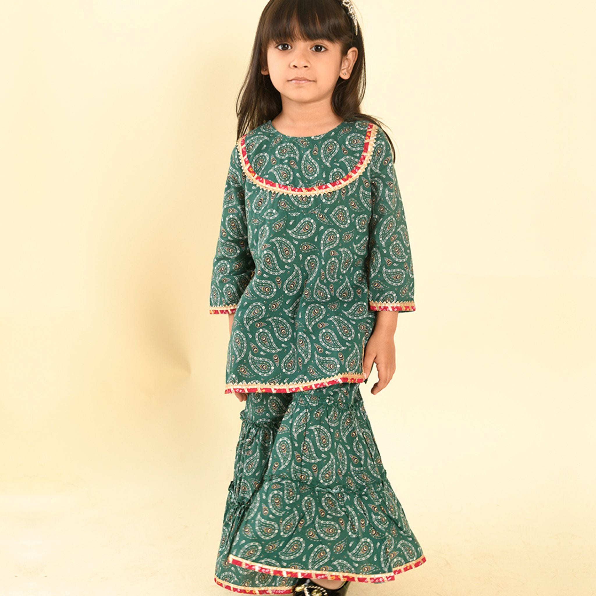 Sharara set - Green Booti Joeycare 