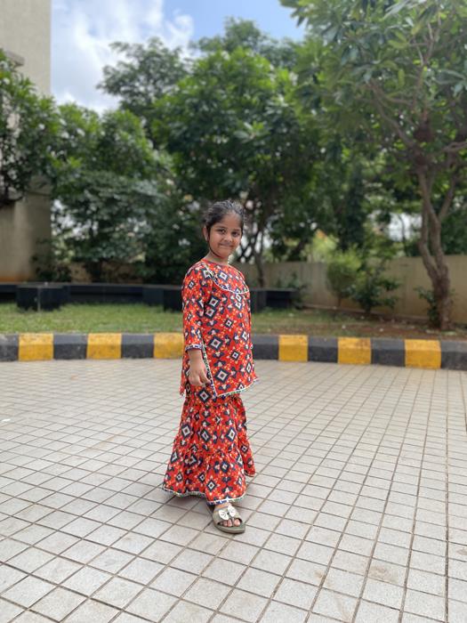 Sharara set – Orange Patola
