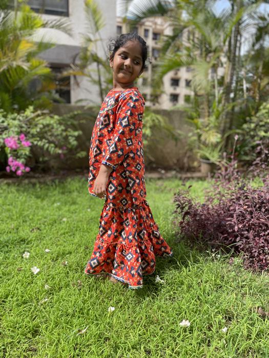 Sharara set – Orange Patola