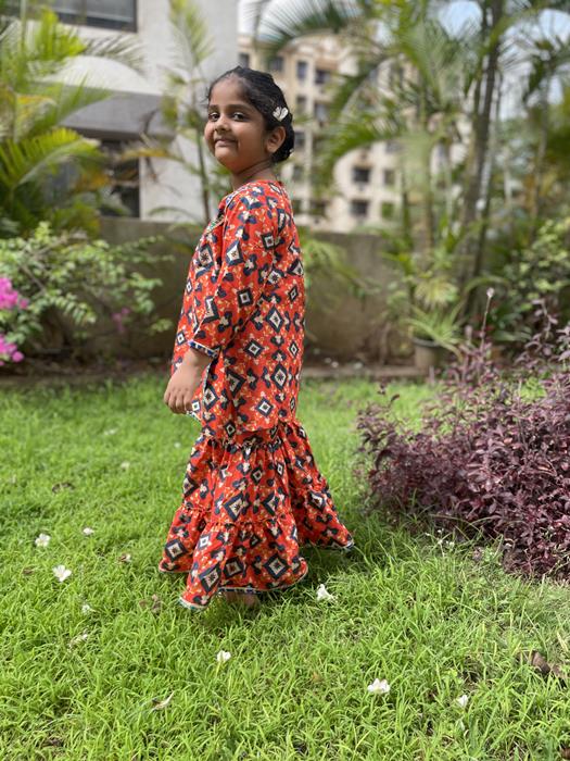 Sharara set – Orange Patola
