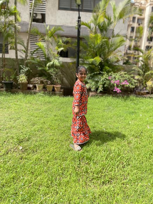 Sharara set – Orange Patola