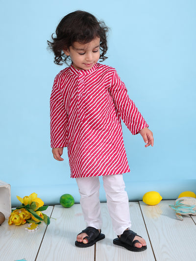 Pajama set for New Born - Pink Leheriya